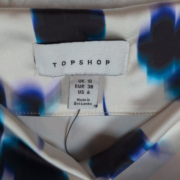 Nwot Top Shop Stylish Blue and Black Patterned Dress - Picture 2 of 3